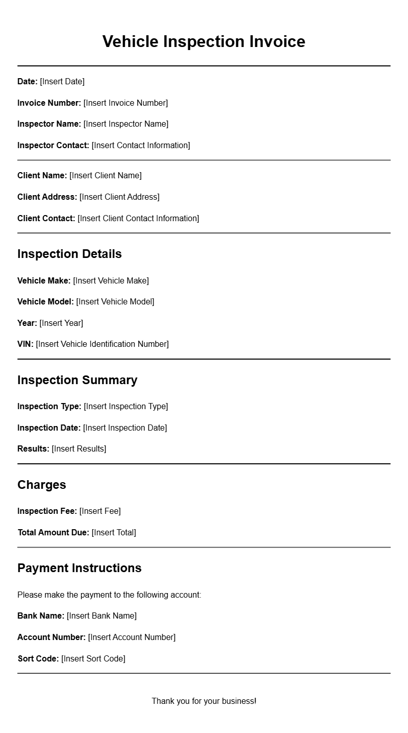 Vehicle Inspector Invoice Templates for Easy Billing