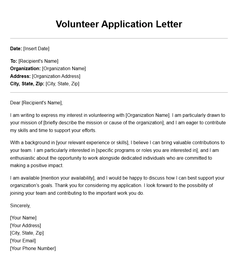 Volunteer Organization Letter Templates for Easy Use