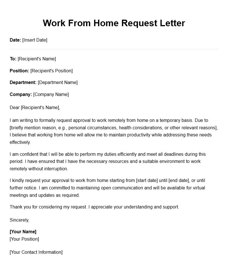 Work from Home Request Letter Samples and Tips